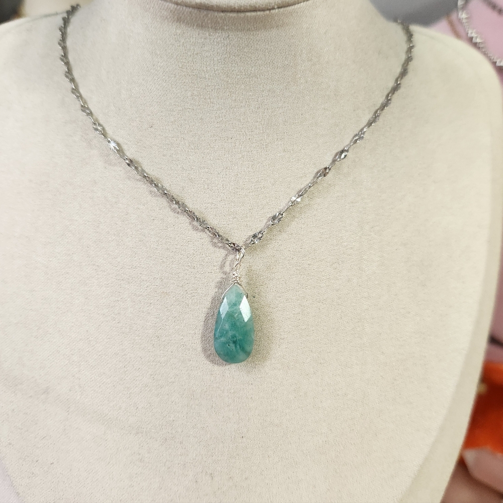 Handmade Amazonite Pendant Necklace